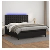 Image de Boxspring met matras en LED kunstleer zwart 160x200 cm3135951