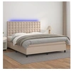Image de Boxspring met matras en LED kunstleer cappuccinokleur 160x200cm3135956