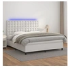 Image de Boxspring met matras en LED kunstleer wit 180x200 cm3135958
