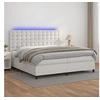 Image de Boxspring met matras en LED kunstleer wit 200x200 cm3135964