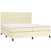 Image de Sommier à lattes de lit avec matelas et LED Crème 200x200 cm