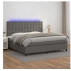 Image de Boxspring met matras en LED kunstleer grijs 200x200 cm3135967