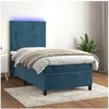 Image de Boxspring met matras en LED fluweel donkerblauw 80x200 cm3135973