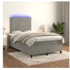 Image de Boxspring met matras en LED fluweel lichtgrijs 120x200 cm3135993