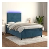 Image de Sommier à lattes de lit avec matelas LED Bleu foncé 120x200 cm