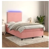 Image de Boxspring met matras en LED fluweel roze 120x200 cm3135998
