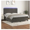 Image de Boxspring met matras en LED fluweel donkergrijs 160x200 cm3136012