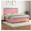 Image de Boxspring met matras en LED fluweel roze 160x200 cm3136016