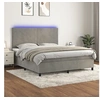 Image de Boxspring met matras en LED fluweel lichtgrijs 180x200 cm3136017