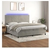 Image de Boxspring met matras en LED fluweel lichtgrijs 200x200 cm3136023