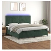 Image de Sommier à Lattes de Lit avec Matelas LED, Lit Rembourré avec Tête de Lit, Lit Double, Lit Adulte de Chambre, Moderne, Vert Foncé 200x200 cm 3136026