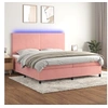 Image de Boxspring met matras en LED fluweel roze 200x200 cm3136028