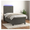 Image de Boxspring met matras en LED fluweel donkergrijs 100x200 cm3136048