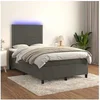 Image de Boxspring met matras en LED fluweel donkergrijs 120x200 cm3136054