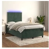 Image de Boxspring met matras en LED fluweel donkergroen 120x200 cm3136056