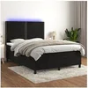Image de Boxspring met matras en LED fluweel zwart 140x190 cm3136061