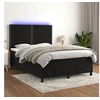 Image de Boxspring met matras en LED fluweel zwart 140x200 cm3136067