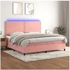 Image de Boxspring met matras en LED fluweel roze 200x200 cm3136088