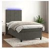 Image de Boxspring met matras en LED fluweel donkergrijs 80x200 cm3136090