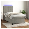 Image de Boxspring met matras en LED fluweel lichtgrijs 90x200 cm3136101