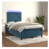 Image de Sommier à lattes de lit matelas et LED Bleu foncé 120x200 cm
