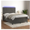 Image de Boxspring met matras en LED fluweel donkergrijs 140x190 cm3136120