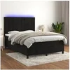 Image de Boxspring met matras en LED fluweel zwart 140x200 cm3136127