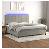 Image de Boxspring met matras en LED fluweel lichtgrijs 200x200 cm3136143