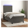 Image de Boxspring met matras en LED fluweel donkergrijs 90x200 cm3136162