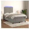 Image de Boxspring met matras en LED fluweel lichtgrijs 120x200 cm3136173