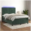 Image de Boxspring met matras en LED fluweel donkergroen 140x190 cm3136182