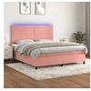 Image de Boxspring met matras en LED fluweel roze 160x200 cm3136196