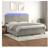 Image de Boxspring met matras en LED fluweel lichtgrijs 200x200 cm3136203