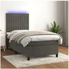 Image de Boxspring met matras en LED fluweel donkergrijs 80x200 cm3136210