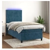 Image de Boxspring met matras en LED fluweel donkerblauw 90x200 cm3136225