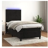 Image de Boxspring met matras en LED fluweel zwart 100x200 cm3136229