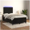 Image de Boxspring met matras en LED fluweel zwart 120x200 cm3136235