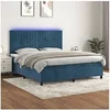 Image de Boxspring met matras en LED fluweel donkerblauw 160x200 cm3136255