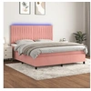 Image de Boxspring met matras en LED fluweel roze 160x200 cm3136256
