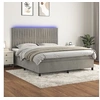 Image de Boxspring met matras en LED fluweel lichtgrijs 180x200 cm3136257