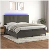Image de Boxspring met matras en LED fluweel donkergrijs 200x200 cm3136264
