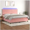 Image de Boxspring met matras en LED fluweel roze 200x200 cm3136268