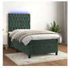 Image de Boxspring met matras en LED fluweel donkergroen 80x200 cm3136272