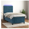 Image de Boxspring met matras en LED fluweel donkerblauw 80x200 cm3136273