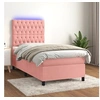 Image de Boxspring met matras en LED fluweel roze 90x200 cm3136286