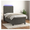 Image de Boxspring met matras en LED fluweel donkergrijs 100x200 cm3136288
