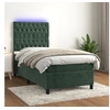 Image de Boxspring met matras en LED fluweel donkergroen 100x200 cm3136290
