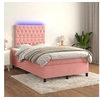 Image de Boxspring met matras en LED fluweel roze 120x200 cm3136298