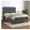 Image de Boxspring met matras en LED fluweel donkergrijs 140x190 cm3136300
