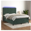 Image de Sommier à Lattes de Lit avec Matelas et LED, Lit Rembourré, Lit Double, Lit Adulte de Chambre à Coucher Intérieur, 3136308